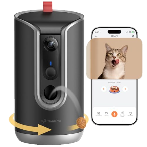 TKENPRO 2K Pet Camera Treat Dispenser