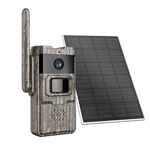 TKENPRO 4G LTE Cellular Trail Cameras 2 Packs Unlimited Data Plan Solar Trail Cameras Built in SIM Card Game Camera IP65 Waterproof Security Camera with 2K Live Video