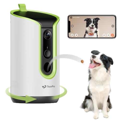 TKENPRO 5MP Ultra HD Pet Camera - Dog Camera with Treat Dispenser